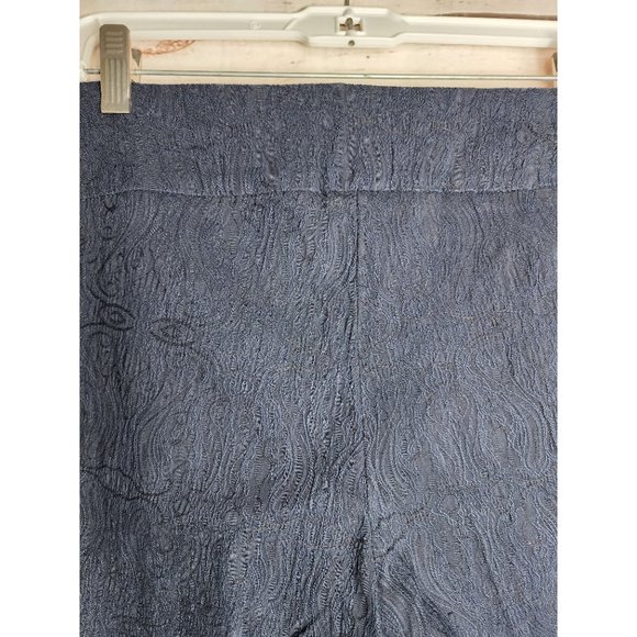 Navy Blue Stretch Paisley Pants for Women: Lulu B's Colorful and Comfortable - Picture 7 of 13